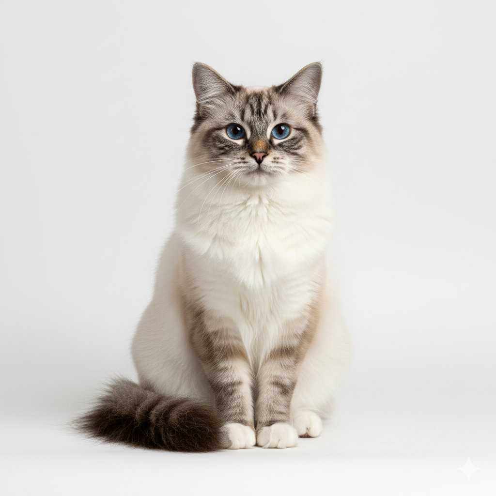 Birman sitting, front view