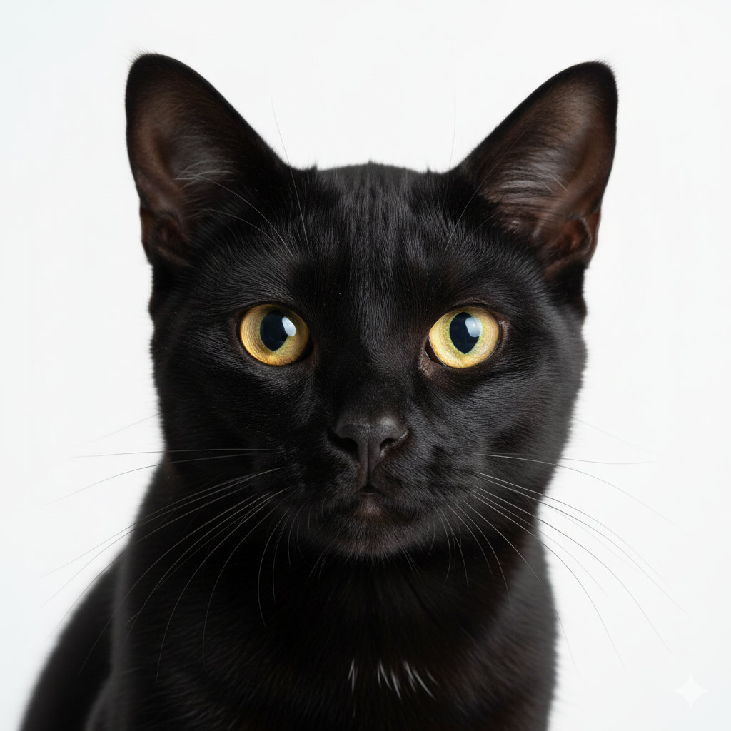 Bombay Cat head portrait with alert expression