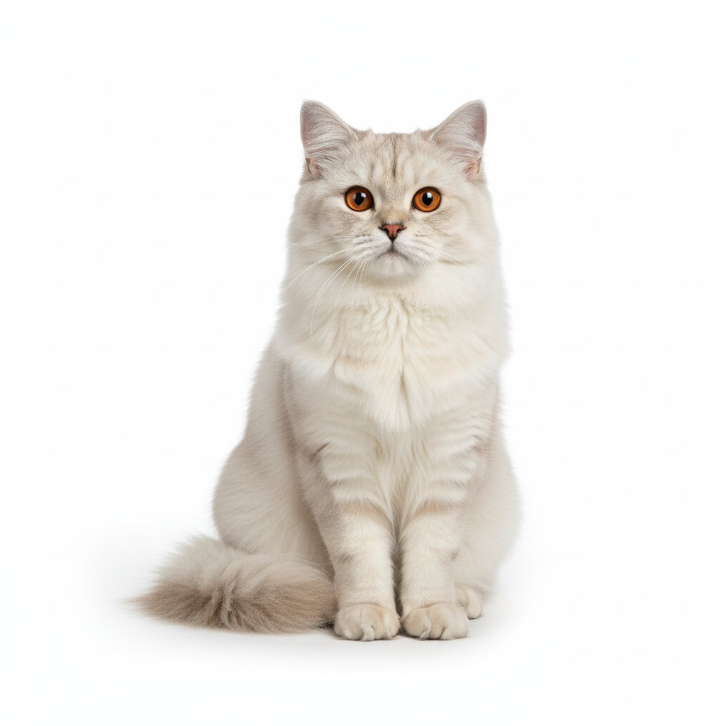 British Longhair sitting, front view