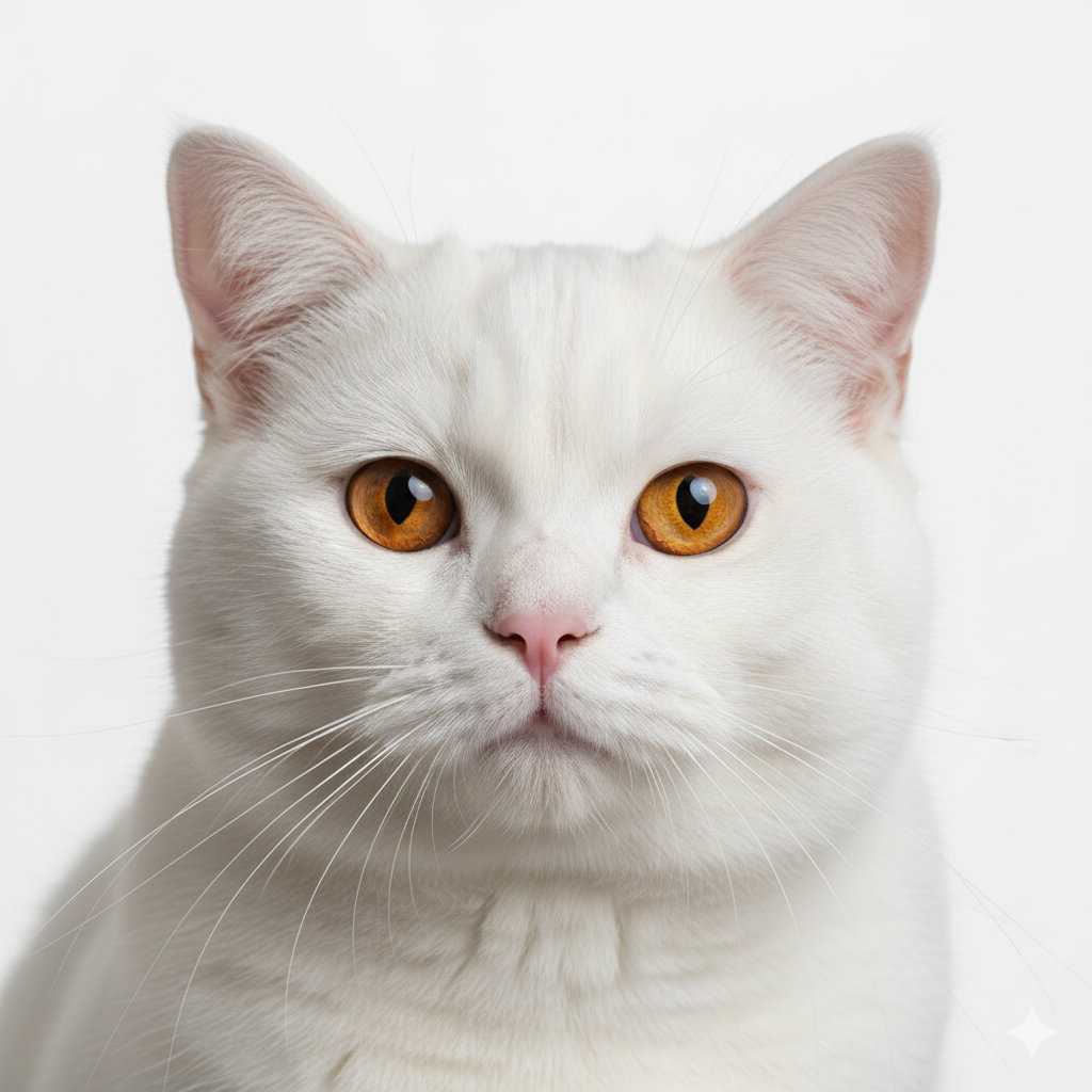 British Shorthair head portrait with alert expression