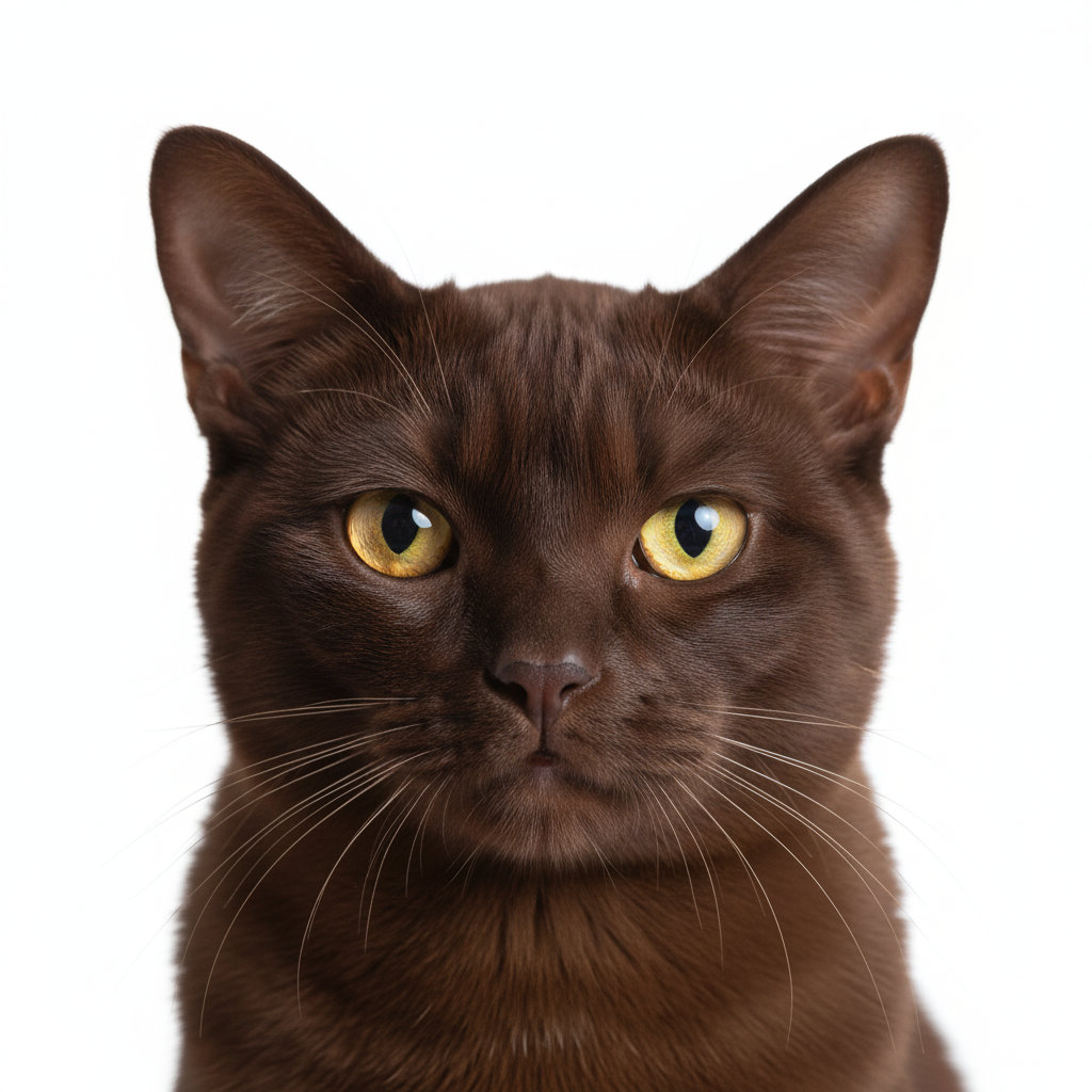 Burmese head portrait with alert expression