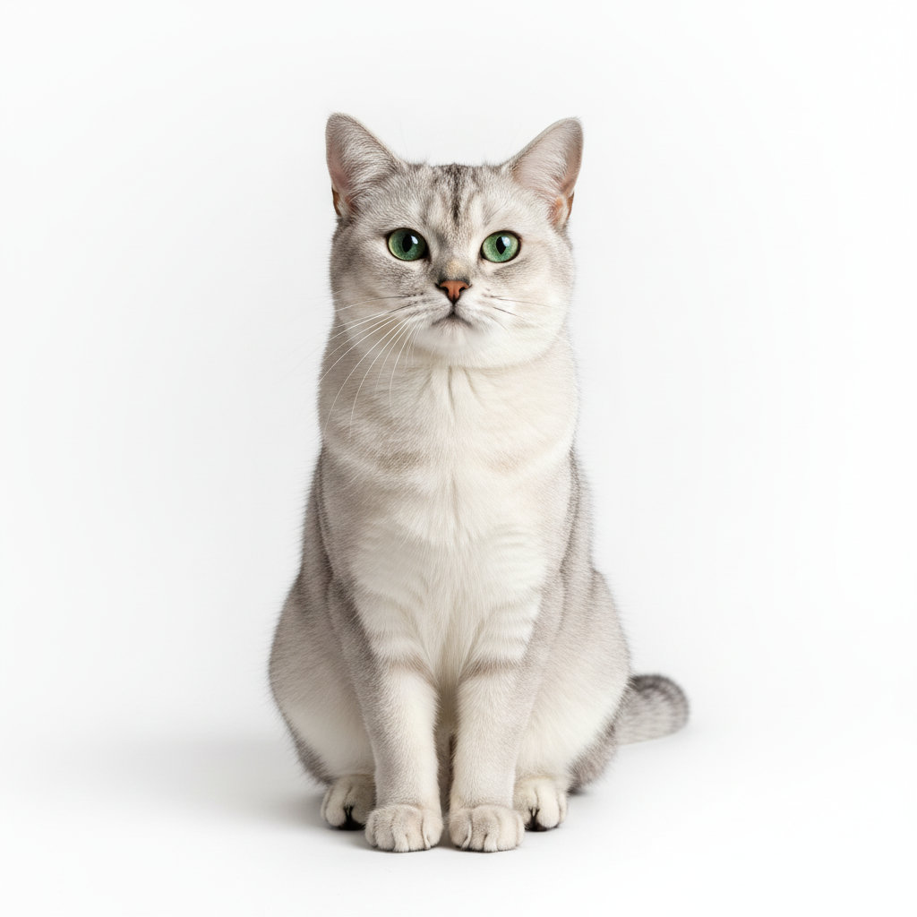 Burmilla sitting, front view