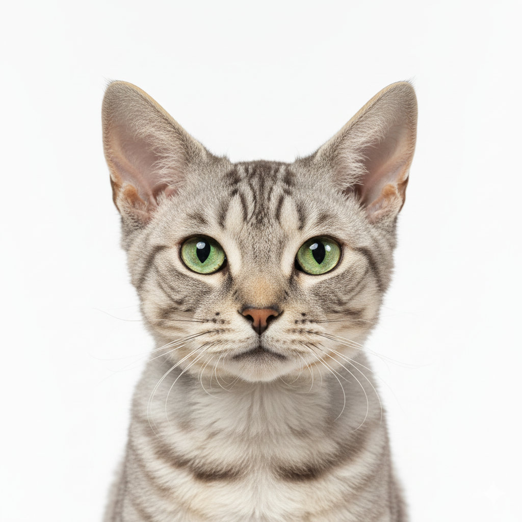 Devon Rex head portrait with alert expression