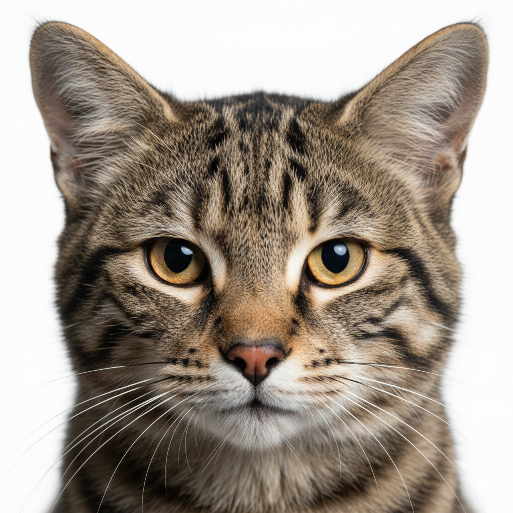 European Wildcat head portrait with alert expression