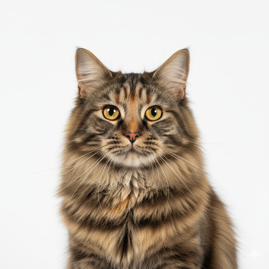 German Longhair head portrait with alert expression