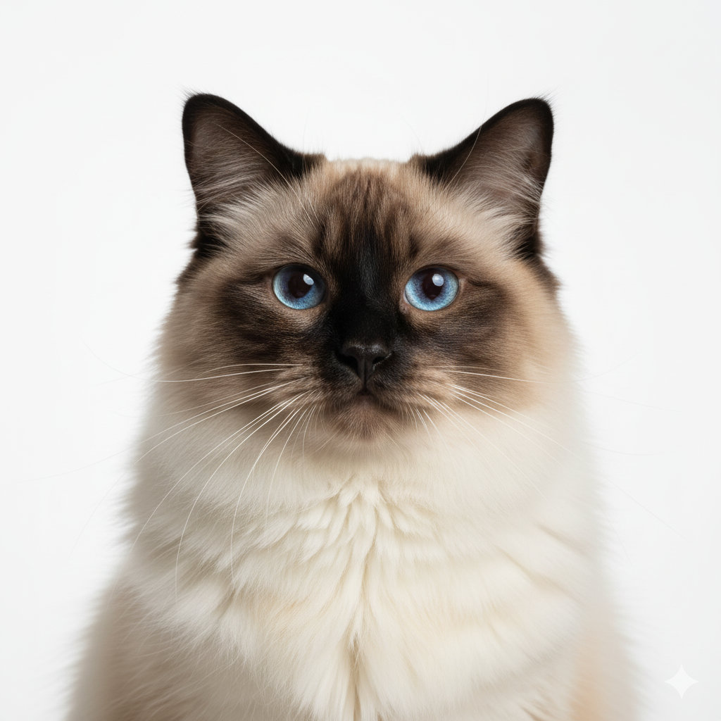 Himalayan head portrait with alert expression