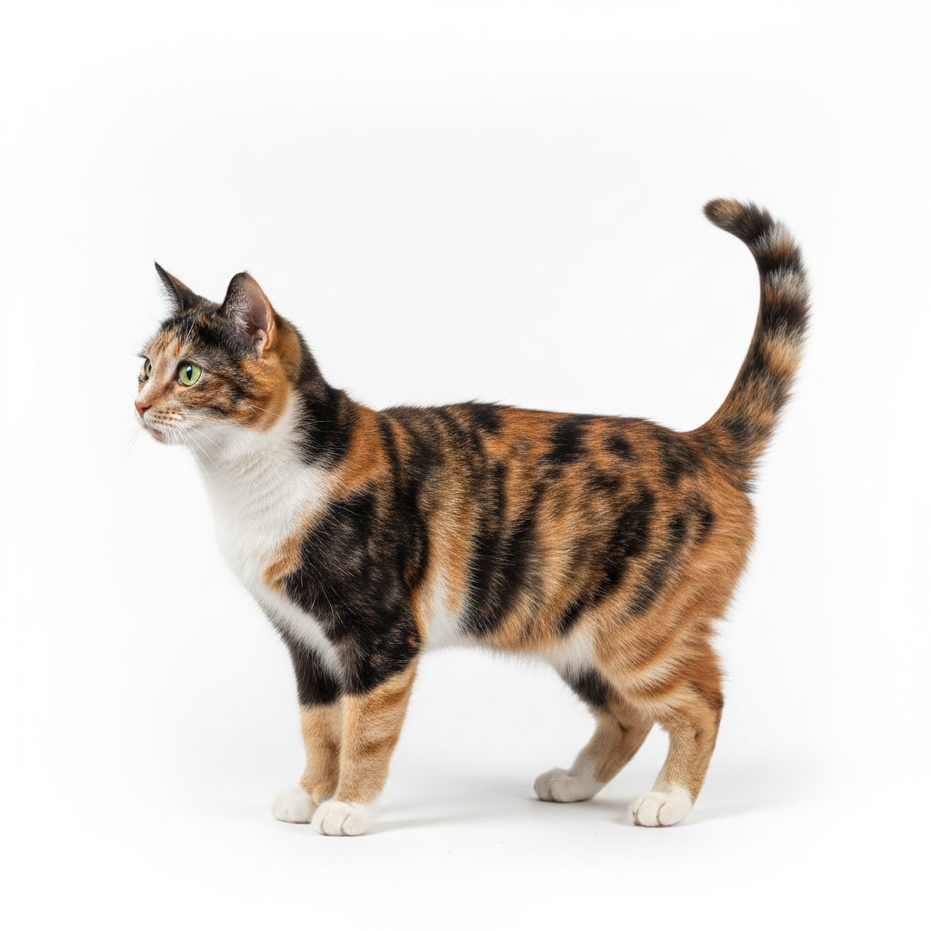Lucky Cats standing, side profile view
