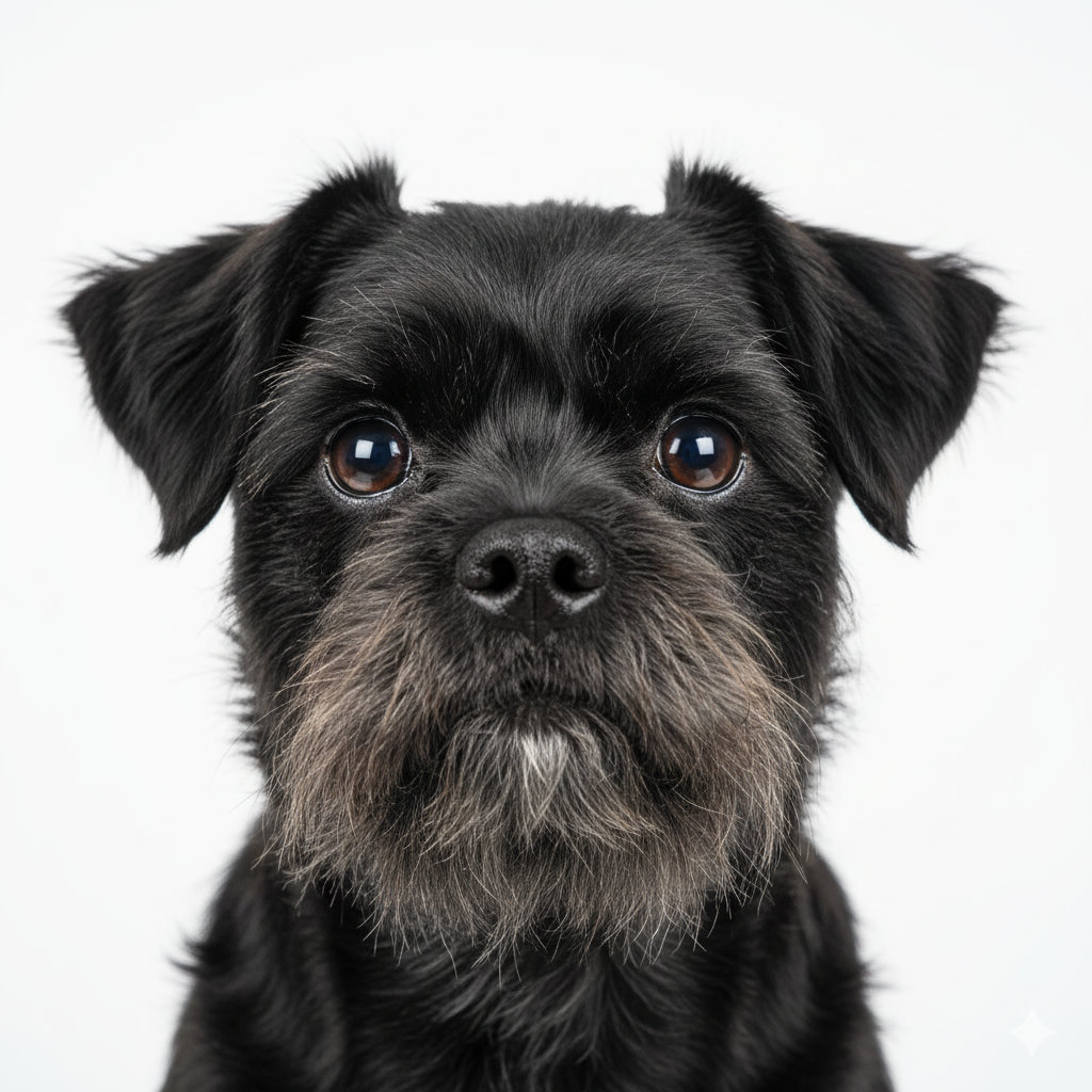 Affenpinscher head portrait with alert expression