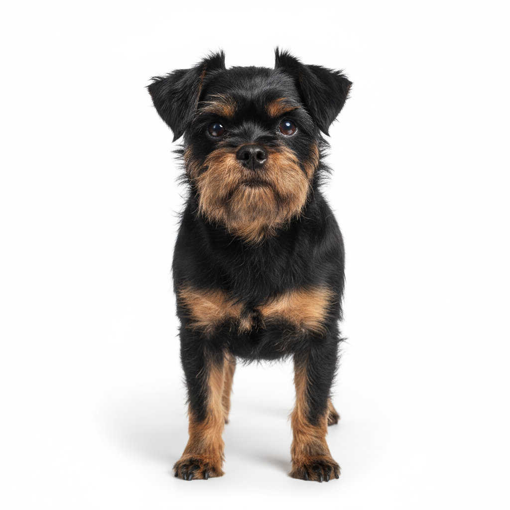 Affenpinscher sitting, front view