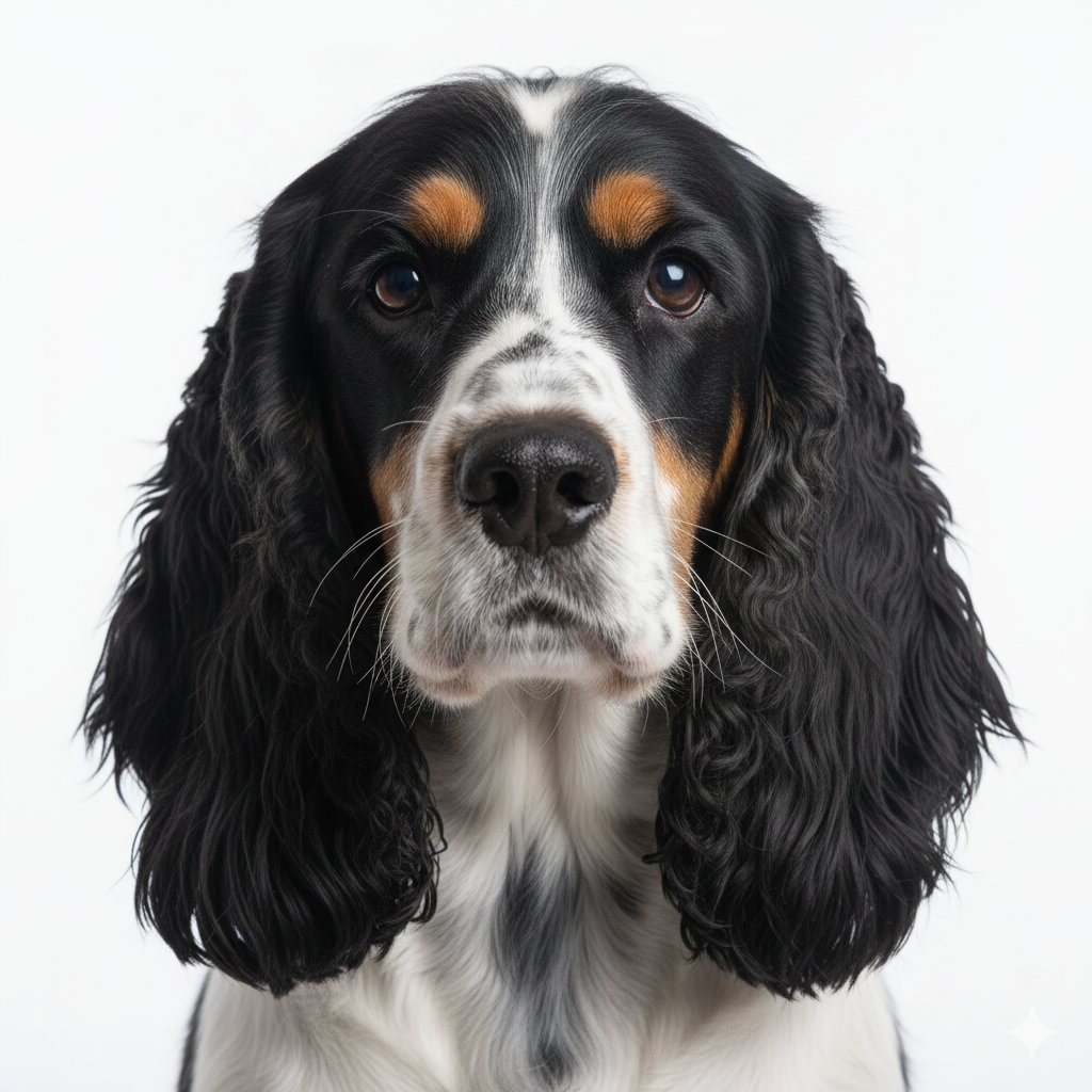 American Cocker Spaniel head portrait with alert expression