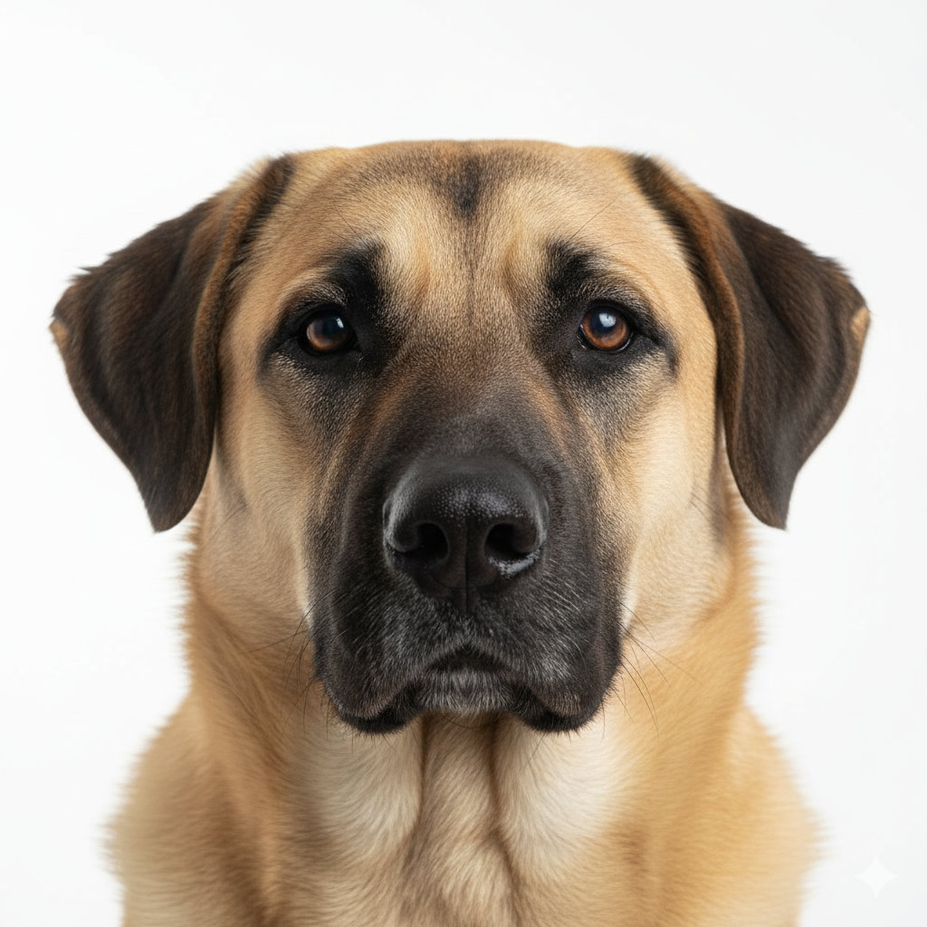 Anatolian Shepherd Dog head portrait with alert expression