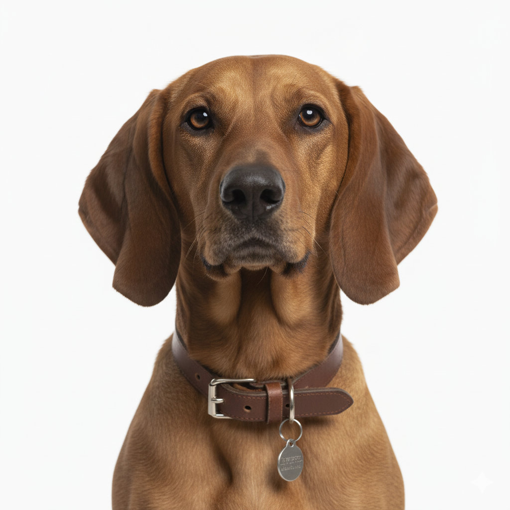 Bavarian Mountain Scent Hound head portrait with alert expression