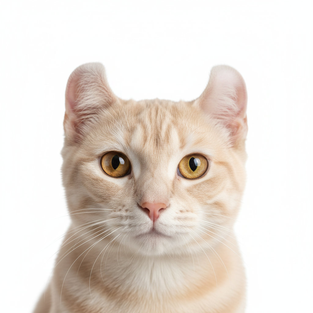 American Curl Kopf-Portrait mit gekrümmten Ohren