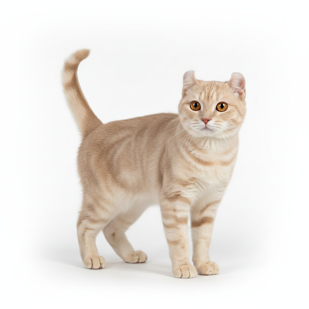 American Curl sitzend, frontal fotografiert