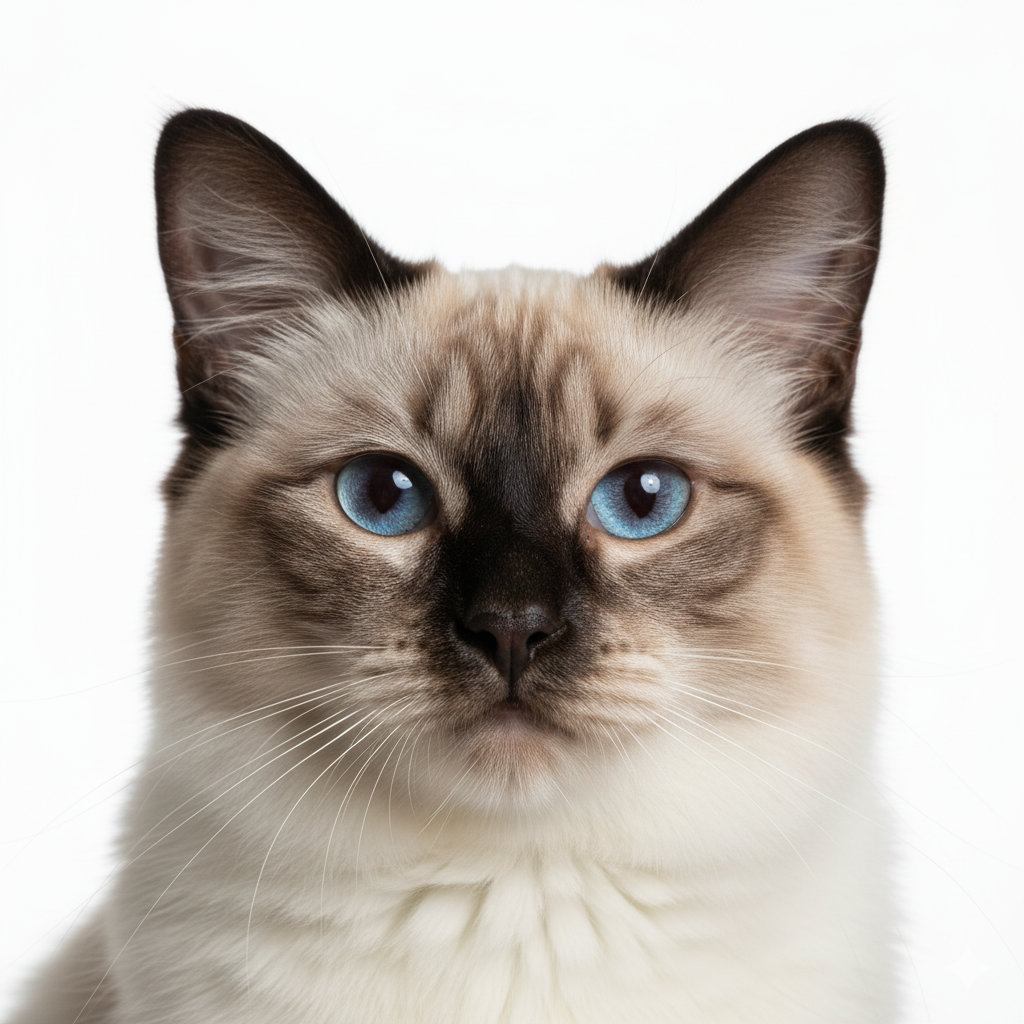 Balinesische Katze Kopf-Portrait mit wachem Blick